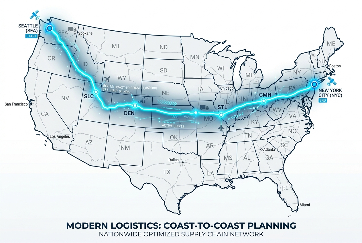 USA Route Map Planning